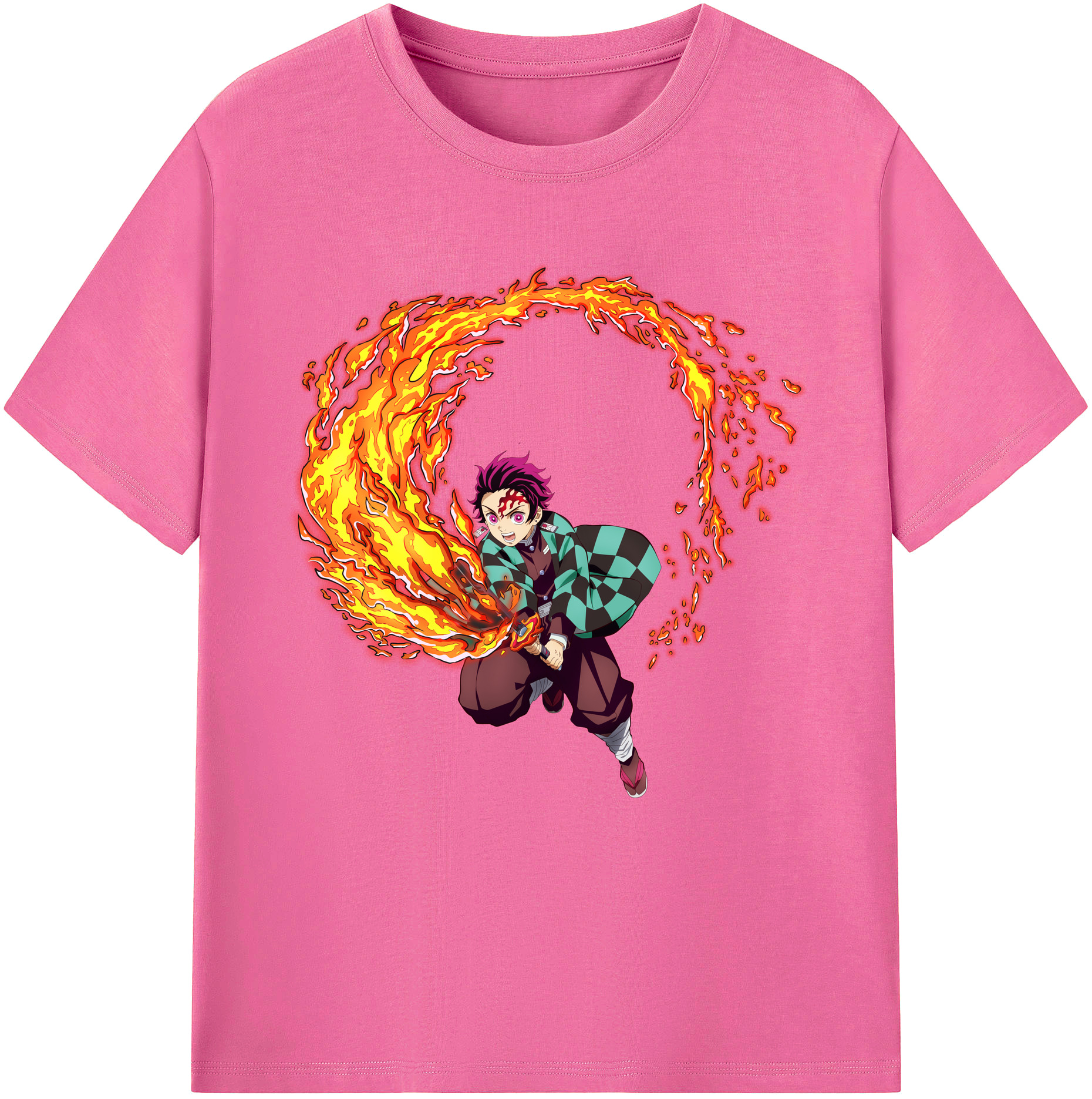 （画像用） 鬼滅の刃 竈門 炭治郎／かまど たんじろう Kamado Tanjirou レディースカジュアルプリントTシャツ（綿100％）